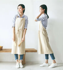Baumwolle Leinen Bib Schürzen mit verstellbarem Hals Küche Kochen Backen Arbeit Uniform