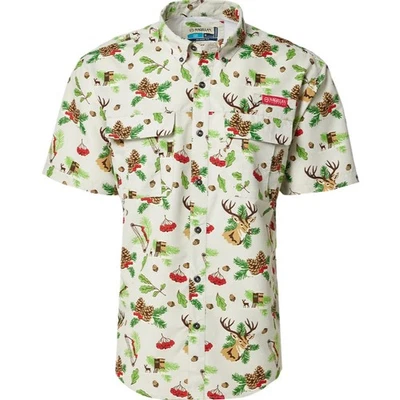 Magellan Outdoors Boy's XL Laguna Madre Holiday Fishing Button-Down Shirt G25-21 - Image 1 of 4