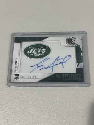 2013 Panini Prominence #136 Geno Smith RC Team Logo Patch Sig 100/100 Book End - Image 1 of 3