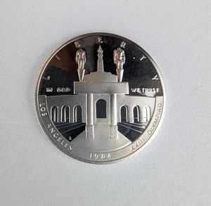 LA Olympiad Coliseum Commemorative 1984 S 90% Silver Dollar Proof $1 Coin - Picture 1 of 9