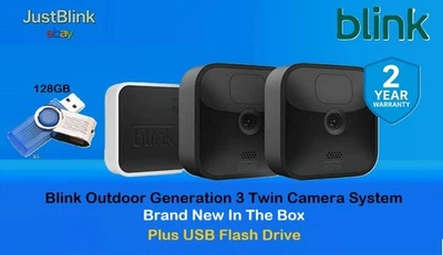Blink Generation 3 Home Security Outdoor 2 Camera System + 128GB USB Drive: BNIB - Image 1 of 4