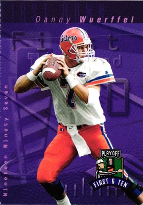 1997 Playoff First & Ten - Draft Pick Danny Wuerffel Purple (RC) #134 - Saints - Image 1 of 2