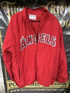 XL Los Angeles Angels Majestic On-Field Therma Base Thermal Full-Zip Jacket -Red - Picture 1 of 3