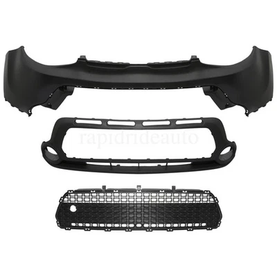 3Pcs Front Bumper Cover W/Lower Grille Grill For 2014 2015 2016 Kia Soul - Image 1 of 4