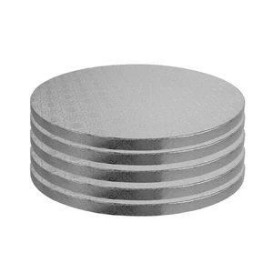 O’Creme Cake Board, Silver Foil Round Cake Circles with Gorgeous Design, Stur... - Picture 1 of 6