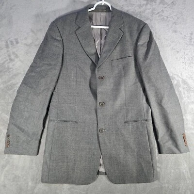 Hugo Boss Wool Blazer Sport Coat Gray Three Button Jacket Mens Size 42R - Image 1 of 4