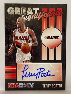 2020-21 Panini NBA Hoops TERRY PORTER #GS-TPO GREAT SIGNIFICANCE Legend Auto!