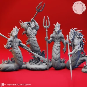 Flame Salamander - 32/54mm Miniature for Tabletop RPGs (DnD, D&D, Pathfinder) - Picture 1 of 10