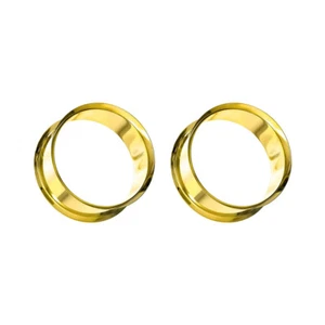 Flesh Ear Tunnels Plug Surgical Steel Gauges Double Flared Earrings Sold as Pair - Picture 1 of 25
