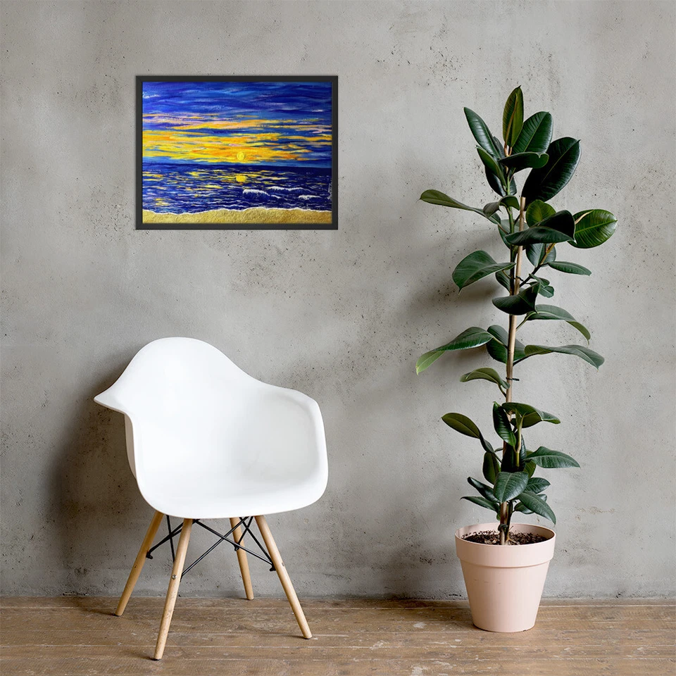 Sunset away, Framed Acrylic Painting - Image 1 of 1