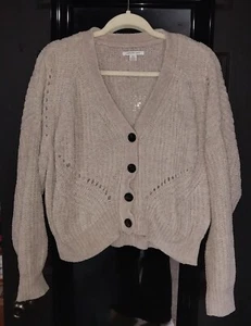 American Eagle Women’s Size Small Knit Beige Cardigan Button Down - Picture 1 of 3