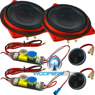 ESB AUDIO BMW FRONT 100 4" COMPONENT SPEAKERS TWEETERS CROSSOVERS BMW 5 SERIES