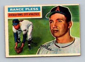 1956 Topps #339 Rance Pless VG-VGEX Kansas City Athletics Baseball Card