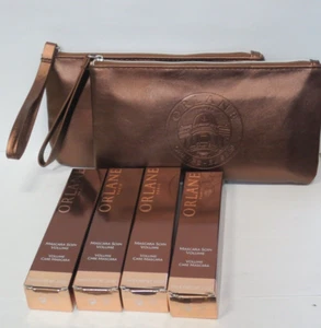 ORLANE 2x VOLUME CARE BLACK MASCARA 0.23 OZ & BROWN COSMETICS BAG (LOT OF 2) - Picture 1 of 3