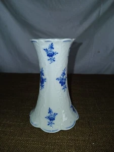 Lindner Küps Bavaria Blumenvase Vase aus Porzellan Kobaltrose blau echt Kobalt - Picture 1 of 4
