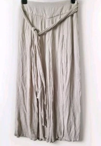 Forever 21 Culottes. Crinkle Fabric Cool Beige Stone Neutral Midi Length Classic - Picture 1 of 7