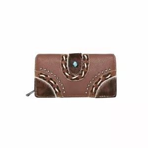 Montana West TR122-W010 Trinity Ranch Hair-On Studded Collection Secretary Style - Picture 1 of 1