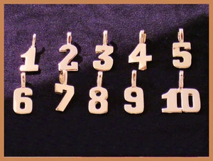 Gold Number Charm Pendant 24k GP NASCAR NFL NHL NCAA Jersey number Driver Number - Picture 1 of 23