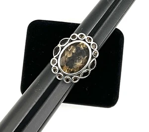 D Joy Silver .925 Cluster Topaz Coctail Ring Size 10.5 - Picture 1 of 8