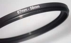 67-58mm Aluminium Step Down Filterring für 67mm Objektiv gebraucht mit 58mm Filter - Bild 1 von 1