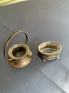 Antike Salieren, aus Silber mit Glaseinsatz - Bild 1 von 4
