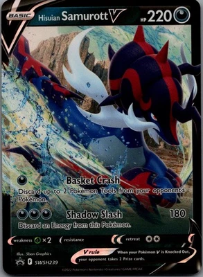 Hisuian Samurott V Promo SWSH: Sword & Shield Promo Cards SWSH239 NM - Image 1 of 2