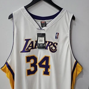 Maglia Vintage Nike Authentic Los Angeles Lakers #34 Shaquille O'Neal Tg.60 - Foto 1 di 6