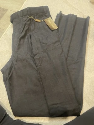 NUEVO CON ETIQUETAS Linea Naturale Hombre’s Pantalones Vestido Pantalón Napoli Negro Lana 38 Rayas NUEVO Foto 1 de 4