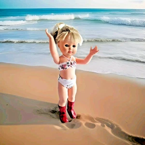 Vêtements poupée modes et travaux petitcolin  maillot de bain deux pièces  - Bild 1 von 11