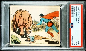 1940 SUPERMAN CARD #42 DANGER IN THE JUNGLE PSA 3 VG PHILADELPHIA GUM INC. - Picture 1 of 2