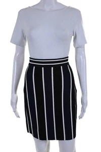 Diane Von Furstenberg Womens Elastic Waist Striped Skirt Blue Size Small - Picture 1 of 5