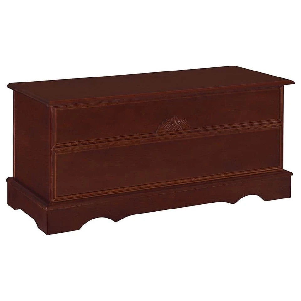 Coaster Home Storage Chest 40" Lift Top Locking Lid Durable Wood Warm Brown - Image 1 of 4