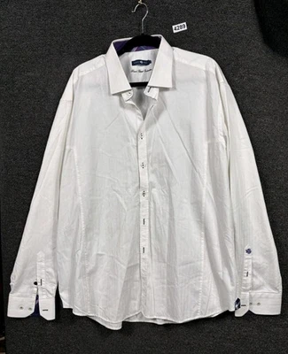Stone Rose Button Down Shirt Mens Size 3XL White Textured 100% Cotton - Image 1 of 4