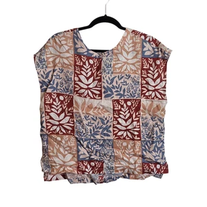 Sigrid Olsen Leinen Hemd Large Mehrfarbig Ärmellos Patchwork Knopfleiste hintenTop - Bild 1 von 17