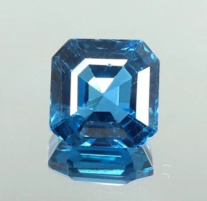 6.45 Ct Natural Brazilian Blue Tourmaline Asscher Cut Loose Gemstone 9x9 MM - Picture 1 of 6