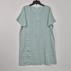Eileen Fisher Women's Dress Size XS Linen Mint Green Dolman Sleeve (59) - Picture 1 of 11