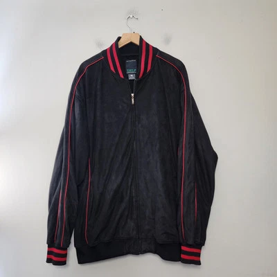Chaqueta De Colección Años 90 Delf Track Para Hombres XL Negra Roja Cremallera Completa Gamuza Pesada Y2k Patinador Foto 1 de 4