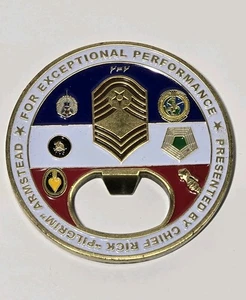 Challenge Coin Air Force Command Master Chief Rick Pilgrim Armstead ABYSSUS EGO - Bild 1 von 2