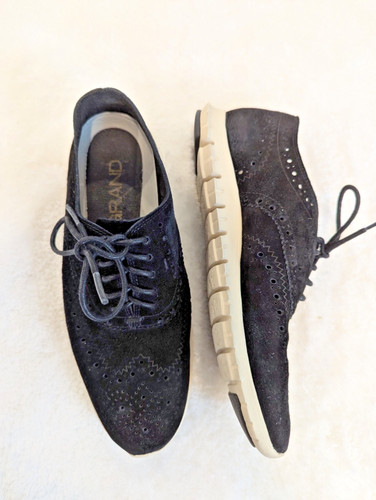 ADIDAS Scarpa elegante Cole Haan Zerøgrand Oxford a coda di rondine nera da donna taglia 7 5 in pelle scamosciata
