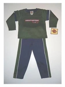 Sweatshirt With Joggers Set From Harley Davidson Embroidered Design Blue/Green - Picture 1 of 1
