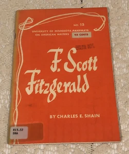 F.Scott Fitzgerald by Ch. E. Shain, 1967 University of Minnesota Pamphlets #15 - Picture 1 of 12