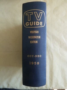 1958 TV GUIDE BOUND VOLUME Oct-Dec / Western Washington Edition - Picture 1 of 8