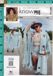 "Misses' Bomber Cape" ©2024 Knowme The Corny Rainbow Pattern ME2102 XS-XXL - Foto 1 di 5