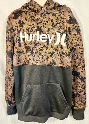 HURLEY Niño TALLA JUVENIL PEQUEÑA (8-10) Dri Solar Camuflaje y Negro Pullover Sudadera con Capucha, Usado en Excelente Condición Foto 1 de 4