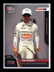 2025 Topps Now Formula 1 029 Yuki Tsunoda Returns Home With Red Bull Black 02/10 - Picture 1 of 3
