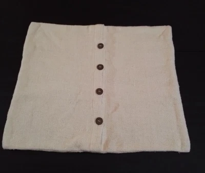 West Elm White Silk Blend Woven Hand-Loomed Decorative Pillow Cover - 20x20" - Image 1 of 4