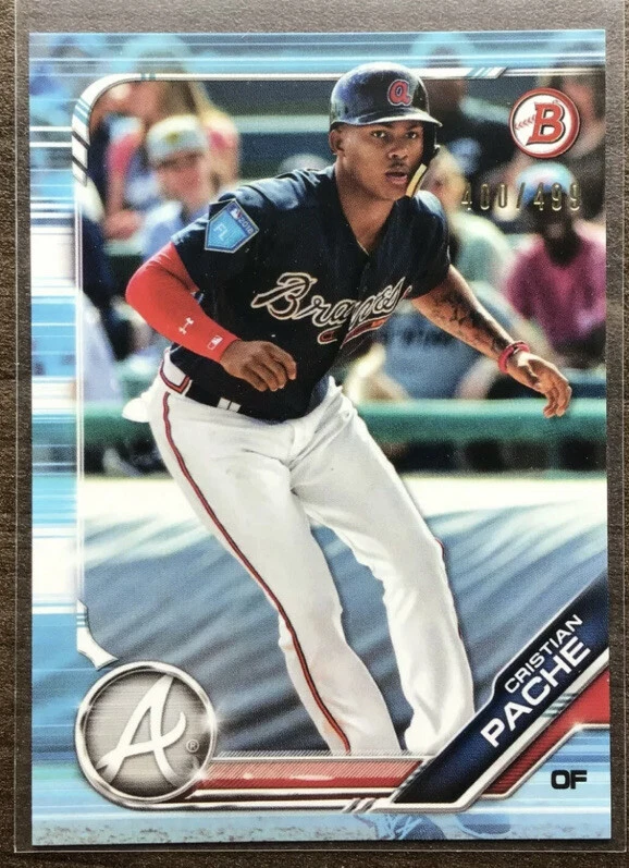 2019 Bowman Prospects Sky Blue 400/499 Cristian Pache #BP-62 Braves - Image 1 of 1