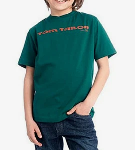 TOM TAILOR SHIRT mit Logo , Rundhals kurzarm , Gr. 164 - grün - neu - Bild 1 von 3