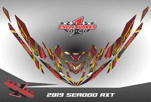 SeaDoo RXT300 GTX302018-2020 Graphics Kit Jet Ski Graphic Kit Decals SWIRL - Picture 1 of 7