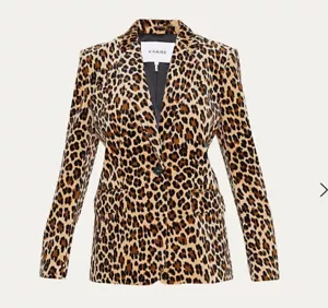FRAME klassischer Blazer Jacke Gr. 4 Gepard Leopardenmuster Samt Kerb Revers NEU - Bild 1 von 6